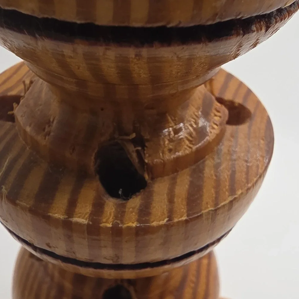 Handmade Wooden Decorative Accent Sculpture with‎ Multiple Holes